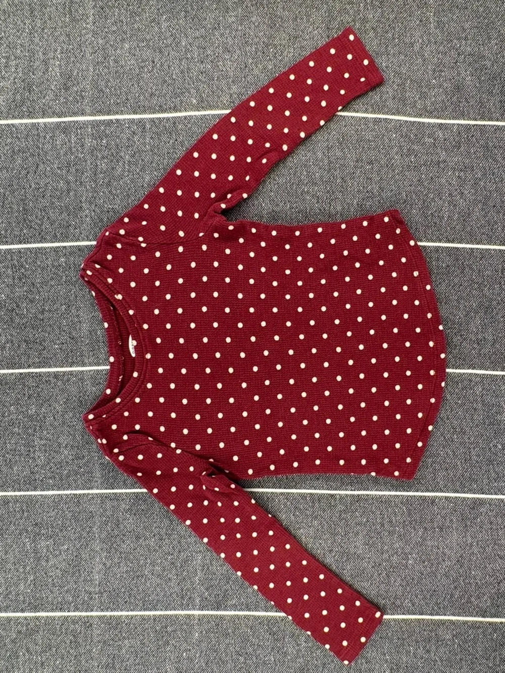 Kids Old Navy Burgundy Dot Long-Sleeve Top